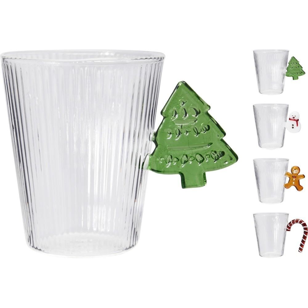 TAZZINA VETRO NATALE 10CM 4ASS